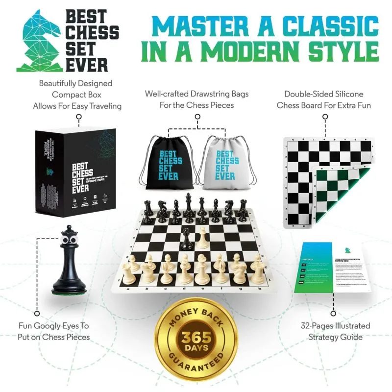 Best Chess Set Ever XL Quadruple Weighted