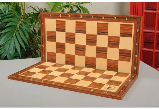 Folding Burmese Rosewood and Maple Wooden Tournament Chess Board
