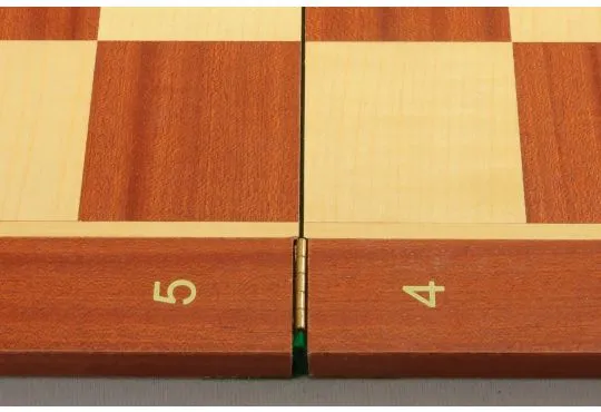 Folding Mahogany and Maple Wooden Tournament Chess Board