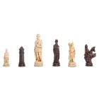 Roman Themed Chess Pieces - 4.25" King - Brown & Natural