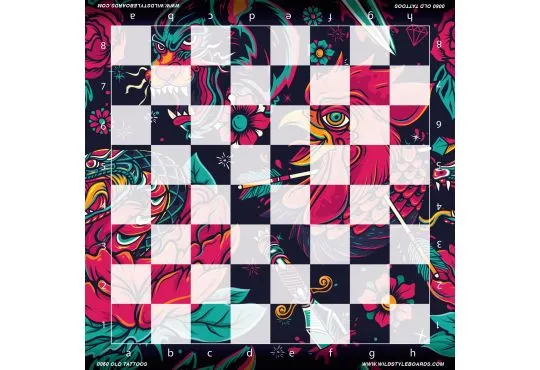 Old Tattoos - Full Color Vinyl Chess Board