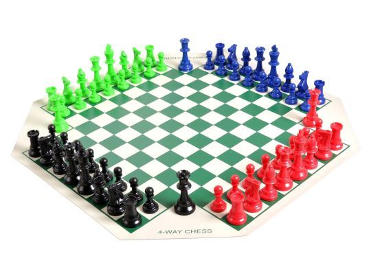 Pick two colors PLASTIC CHESS SET PIECES Tournament Size 3 3/4" King 2xQs 