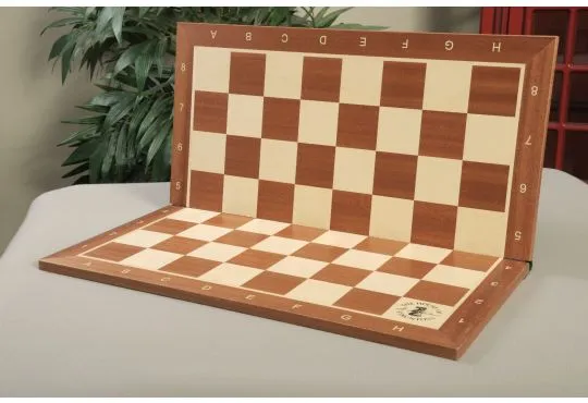 Folding Mahogany and Maple Wooden Tournament Chess Board