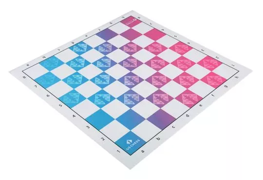 US Chess Women - Full Color Thin Mousepad Chess Board - Blue