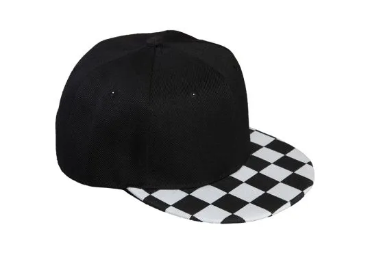 Black Peak Chessboard Baseball Hat
