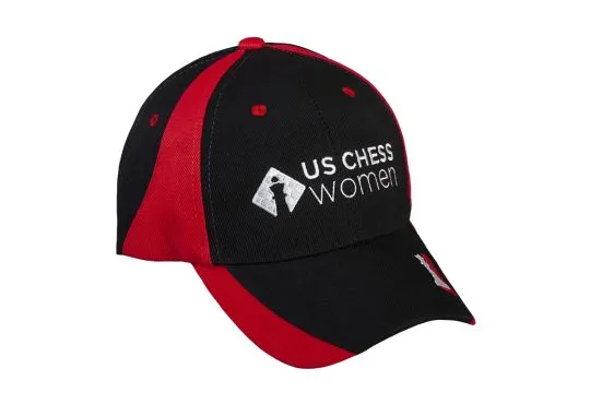 US Chess Women Baseball Hat - Black & Red