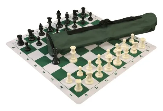 Quiver Chess Set Combination and Triple Weighted Regulation Pieces | Thin Mousepad Chess Board | Quiver Bag