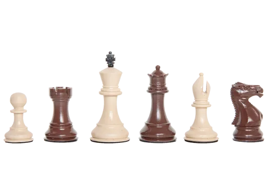 Staunton Themed Chess Pieces - 3.5" King - Brown & Natural