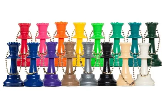 Plastic Chess Pieces Key Chains - Color Queen