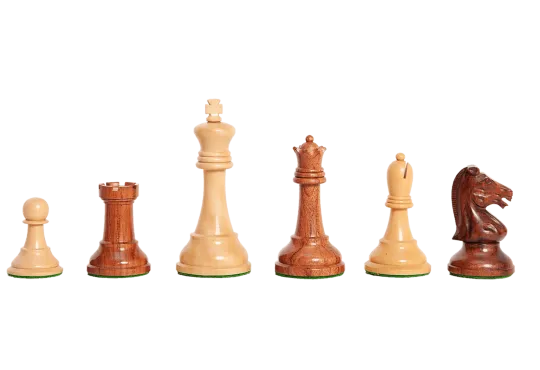 The Exotique Collection® - Reproduction of the Drueke Players Choice Chess Pieces - 3.75" King - With Natural Boxwood
