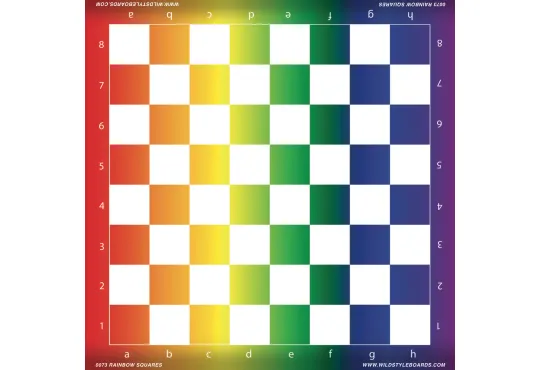 Rainbow Squares - Full Color Vinyl Chess Board