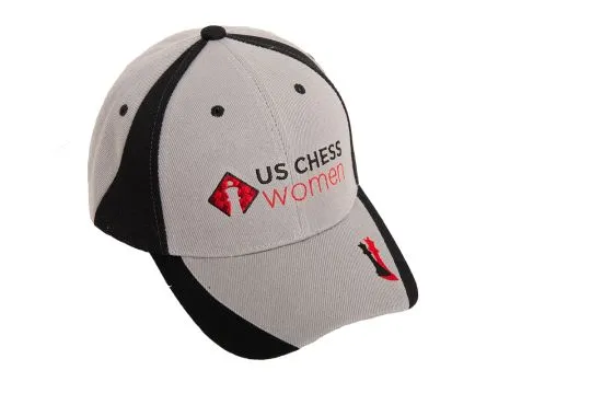 US Chess Women Baseball Hat - Gray & Black