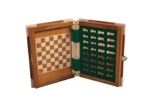 BOOK WOODEN MAGNETIC Travel Chess Set - LARGE